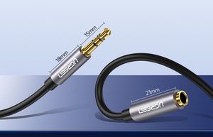 Kabel Ugreen Jack 3.5mm - Jack 3.5mm 1m srebrny (UGR220GRY) 10