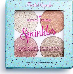 Makeup Revolution Blush & Sprinkles paletka różu i rozświetlaczy Frosted Cupcake 1