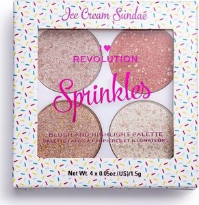 Makeup Revolution  Blush & Sprinkles Paletka różu i rozświetlaczy Ice Cream Sundae 1