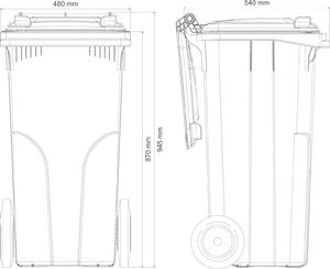 Europlast Pojemnik kubeł na odpady i śmieci ATESTY Europlast Austria - czarny 120L 4