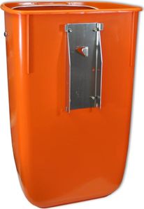 Europlast Kosz uliczny miejski pojemnik na śmieci na słupek lub ścianę DIN 50L - pomarańczowy Kosz uliczny miejski pojemnik na śmieci na słupek lub ścianę 50L - pomarańczowy 5