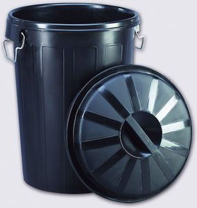 Meva Pojemnik kosz na odpady śmieci uniwersalny z pokrywą okrągły 70L czarny 2