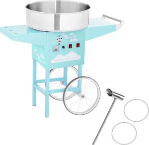 Royal Catering Mobilna maszyna do waty cukrowej turkusowa śr. misy 520mm + miarka do cukru 1