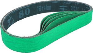 MSW Taśmy pasy ścierne szlifierskie bezkońcowe 760x40mm z cyrkonu ziarnistość P80 5szt. Taśmy szlifierskie pasy ścierne bezkońcowe z cyrkonu 760x40mm P80 5szt. 1