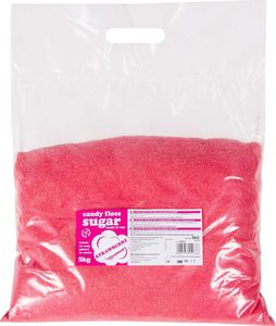 GSG Kolorowy smakowy cukier do waty cukrowej czerwony o smaku truskawkowym 5kg 2