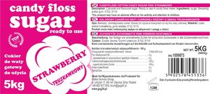 GSG Kolorowy smakowy cukier do waty cukrowej czerwony o smaku truskawkowym 5kg 3