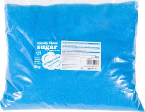 GSG Kolorowy smakowy cukier do waty cukrowej niebieski o smaku gumy balonowej 5kg 2