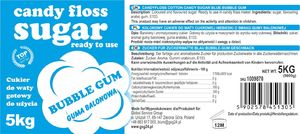 GSG Kolorowy smakowy cukier do waty cukrowej niebieski o smaku gumy balonowej 5kg 3