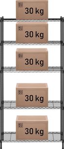 Royal Catering Regał magazynowy druciany ażurowy kolor czarny 180x90x35cm do 150kg 3