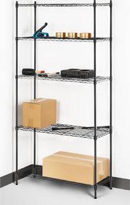 Royal Catering Regał magazynowy druciany ażurowy kolor czarny 180x90x35cm do 150kg 7