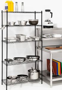 Royal Catering Regał magazynowy druciany ażurowy kolor czarny 180x90x35cm do 150kg 8