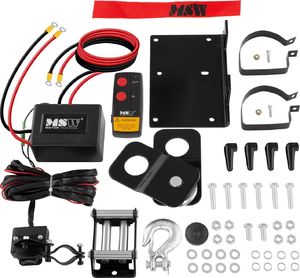MSW Wyciągarka samochodowa - off road na pilota lina 12 m uciąg 1590 kg + Zblocze 4 T 4