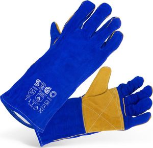 Stamos Rękawice spawalnicze ochronne robocze ze skóry bydlęcej niebieskie 1