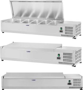 Witryna chłodnicza Royal Catering Nadstawa chłodnicza ze stalową pokrywą 6x GN1/3 140cm 1