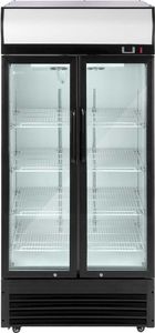 Witryna chłodnicza Royal Catering Lodówka chłodziarka szafa chłodnicza na napoje podwójna przeszklona 2-8C 630L 3