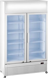 Witryna chłodnicza Royal Catering Lodówka szafa chłodnicza na napoje butelki puszki 2-drzwiowa sklepowa barowa z oświetleniem LED 600L 2