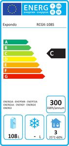 Witryna chłodnicza Royal Catering Lodówka szafa chłodziarka na napoje butelki puszki ze stali nierdzewnej sklepowa barowa 108L 6