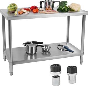 Royal Catering Stół blat gastronomiczny stalowy nierdzewny centralny z półką 120x70cm 1