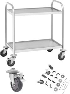 Royal Catering Wózek kelnerski 2-półkowy ze stali nierdzewnej do 150kg (10010420) 2
