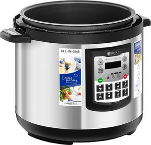 Royal Catering Wielofunkcyjny szybkowar garnek ciśnieniowy elektryczny 1250W 8 L + Miarka 4