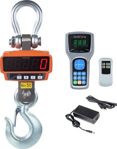 Steinberg Waga hakowa profesjonalna z pilotem i czytnikiem do 5 ton 5T Waga hakowa z pilotem i czytnikiem SBS-KW-5TW do 5 ton 2