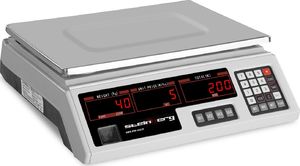 Steinberg Waga sklepowa kontrolna 330x240mm zasilacz + akumulator 40kg / 2g - biała Waga sklepowa kontrolna 330x240mm zasilacz + akumulator 40kg / 2g - biała 2