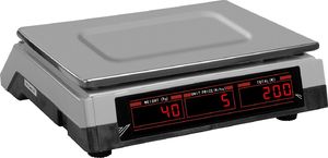 Steinberg Waga sklepowa kontrolna 330x240mm zasilacz + akumulator 40kg / 2g - biała Waga sklepowa kontrolna 330x240mm zasilacz + akumulator 40kg / 2g - biała 4