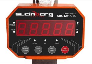 Steinberg Waga hakowa 3000 Kg z pilotem dla przemysłu i handlu - LED Waga hakowa z pilotem SBS-KW-3 LED do 3000kg 4