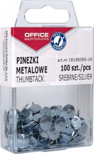 Office Products PINEZKI SREBRNE OFFICE PRODUCTS 100 SZT. 1