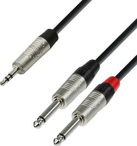 Kabel Adam Hall Jack 3.5mm - Jack 6.3mm x2 0.9m srebrny 1