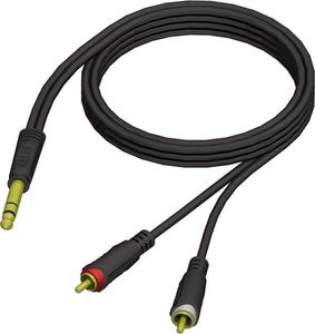 Kabel Adam Hall Jack 6.3mm - RCA (Cinch) x2 1.5m czarny 1