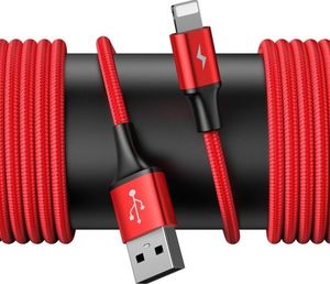 Ładowarka Baseus HUB ładowania z kablem Lightning Baseus Special Data Cable do samochodu (czerwony) 5