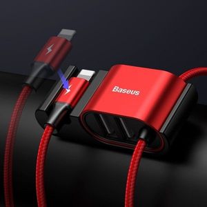 Ładowarka Baseus HUB ładowania z kablem Lightning Baseus Special Data Cable do samochodu (czerwony) 9