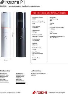 Odkurzacz ręczny Roidmi Vacuum Cleaner|XIAOMI ROIDMI|Nano|Handheld/Cordless/Bagless|60 Watts|Capacity 0.1 l|Noise 65 dB|Black|Weight 0.5 kg|XCQP1RMBLACK 2