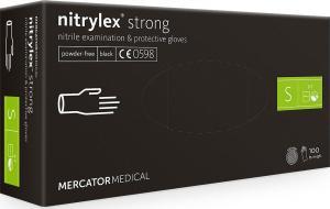 Mercator Medical rękawice diagnostyczne nitrylex strong black roz. S 100szt. RD30237002 1