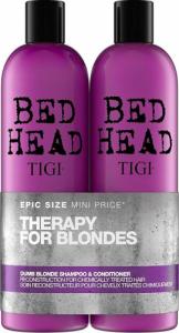 Tigi TIGI_SET Bed Head Dumb Blonde Shampoo szampon do włosów blond 750ml + Dumb Blonde Conditioner odżywka do włosów blond 750ml 1