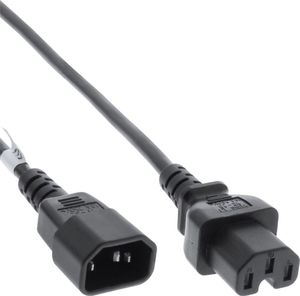 Kabel zasilający InLine InLine Przedłużenie kabla zasilającego, złącze IEC-C15 proste do IEC-C14 prostego, 0,5 m, czarne 1