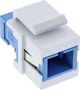 InLine InLine Keystone Światłowodowy Adapter Snap-in biały, simplex SC/SC, SM, niebieski, ceramiczna tuleja 1