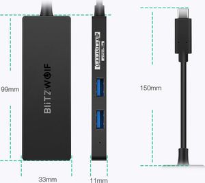 HUB USB Blitzwolf 1x SD 1x microSD  + 3x USB-A 3.0 (BLZ156) 4