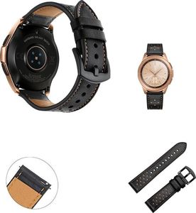 Pasek Skórzany Galaxy Watch 46 mm - Black uniwersalny 3