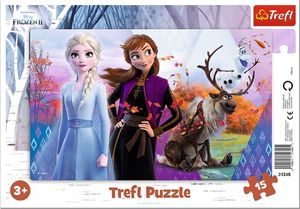 Trefl Puzzle 15 elementów ramkowe Magiczny świat Anny i Elsy - Frozen 2 1