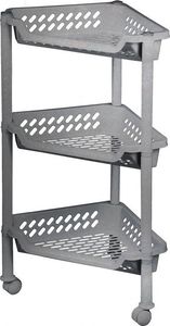 Plast Team Regał na kółkach narożny 3-poziomowy srebrny 2