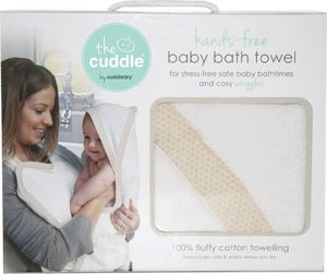 Cuddledry The Cuddle, Bawełniany ręcznik fartuch, biały/piaskowiec wzory geometryczne 1