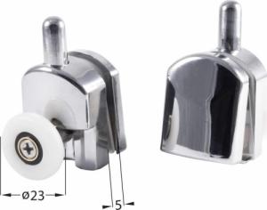 Deante ROLKI DOLNE WYPINANE, CHROMOWANE, DO SZYB 5 MM, FI 21 MM  (2 SZT.) 2