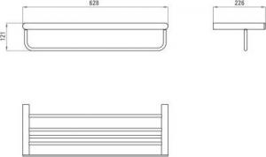 Deante Drążek poczwórny 62.8 cmcm czarny  (ADR_N531) 3