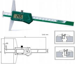 Insize GLEBOKOSC. CYFR. 200/100 MAGF HAKOWY DWUSTR. 1