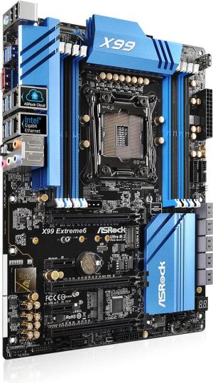 Płyta główna ASRock X99 EXTREME6, X99, QuadDDR4-3000+(OC), SATA3, USB 3.0, GBLAN, RAID, SLI, CROSSFIRE, ATX 4