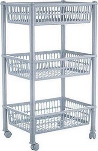 Plast Team Regał na kółkach Jumbo Eco 3-poziomowy srebrny 2