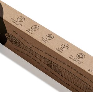 Georganics Georganics, Ekologiczna szczoteczka z drewna bukowego z aktywnym węglem, SOFT 4