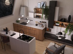 Bateria kuchenna Deante Gerbera stojąca czarna (BGB_N72M) 4